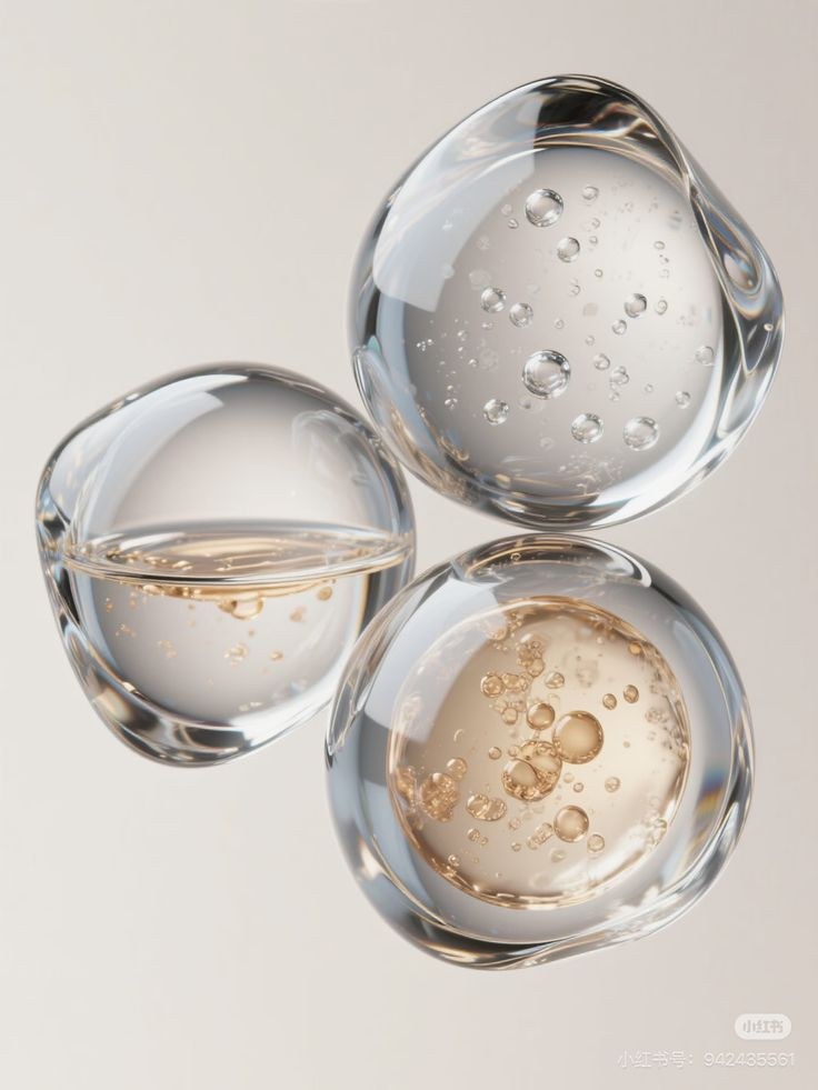 Clear gel spheres with fine bubbles